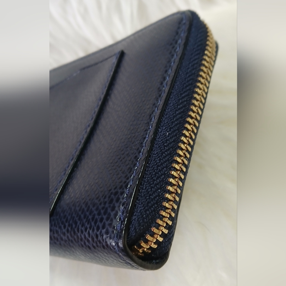 Coach Midnight Blue Leather Zip Wallet - Picture 3 of 9